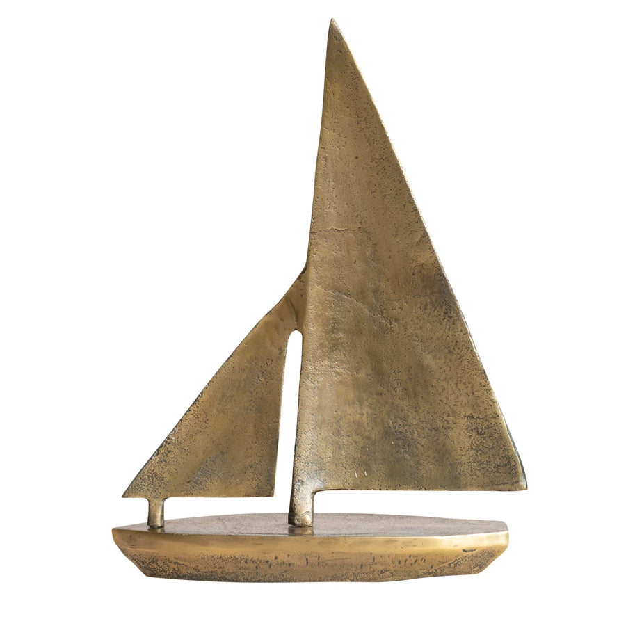 Antique Brass Cast Aluminum Sailboat