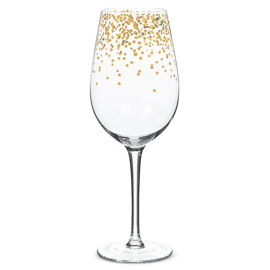 Gold Confetti Wine Glass