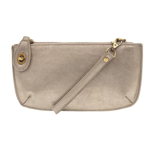 Joy Susan Lustre Lux Crossbody Wristlet Clutch Silver