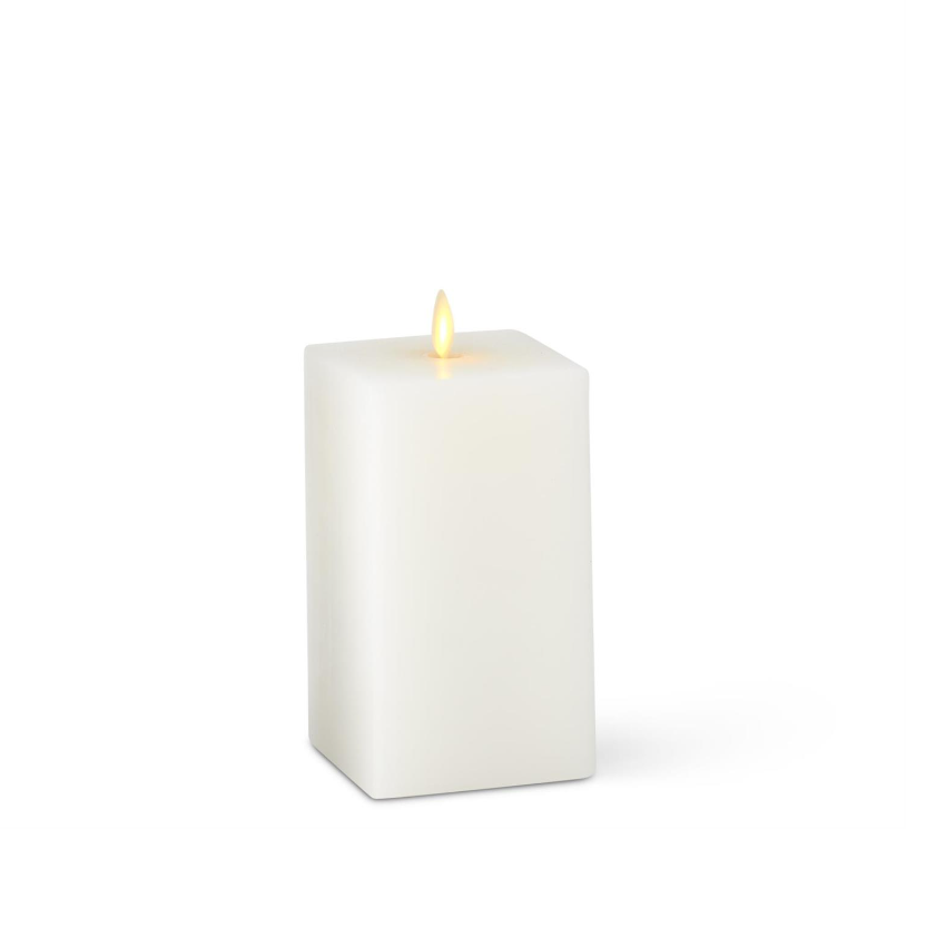 Luminara White Square Flameless Candle 3" x 6.5"