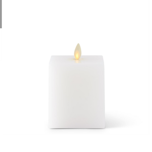 Luminara White Square Flameless Candle 3" x 4.5"