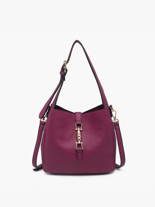 Agnes Press Lock Satchel Plum