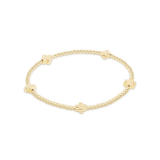 eNewton Signature Cross Gold 2mm Bracelet