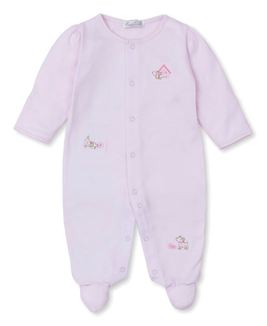 Kissy Kissy Pups in Action Zip Footie Pink 6-9m