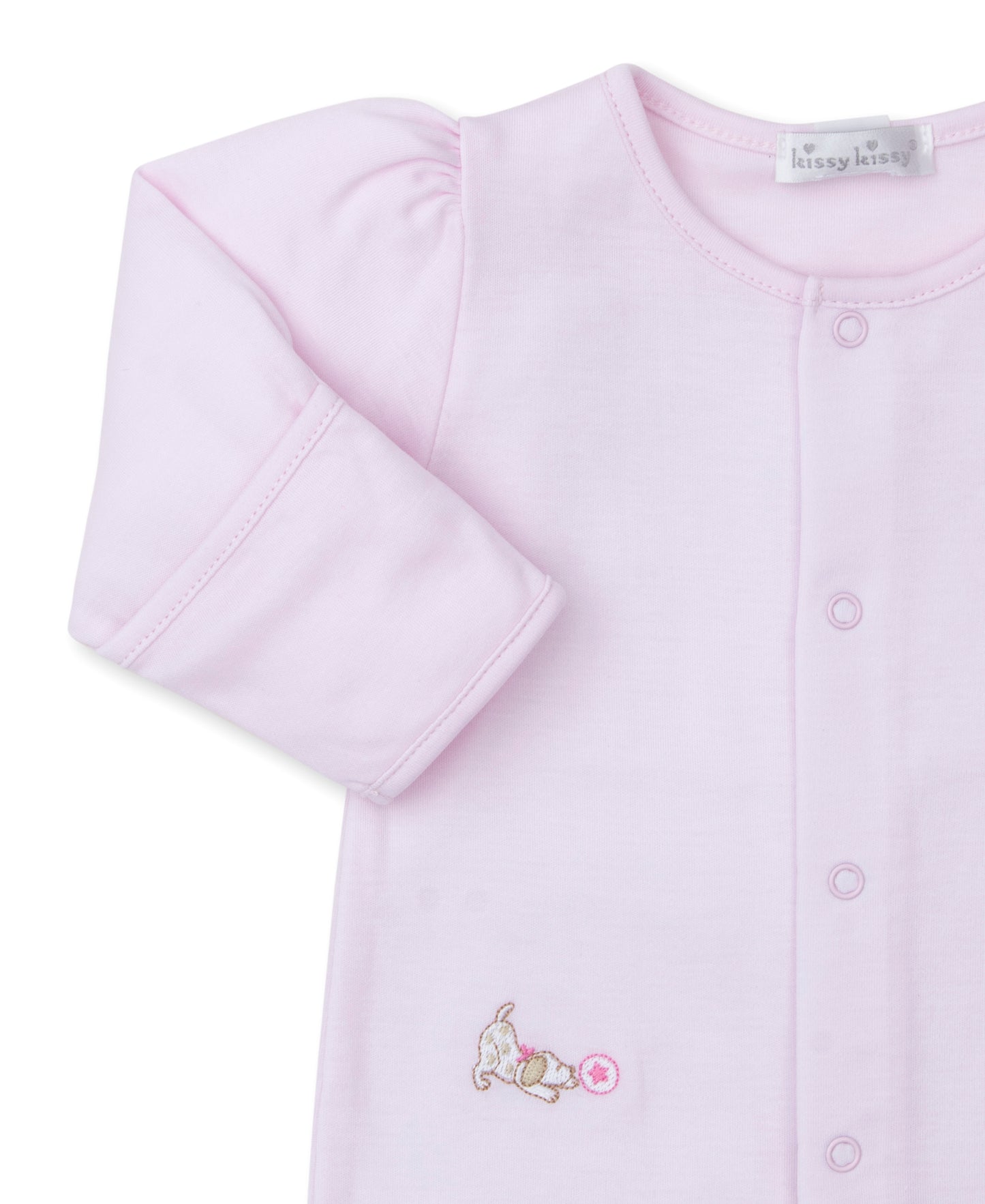 Kissy Kissy Pups in Action Zip Footie Pink 6-9m