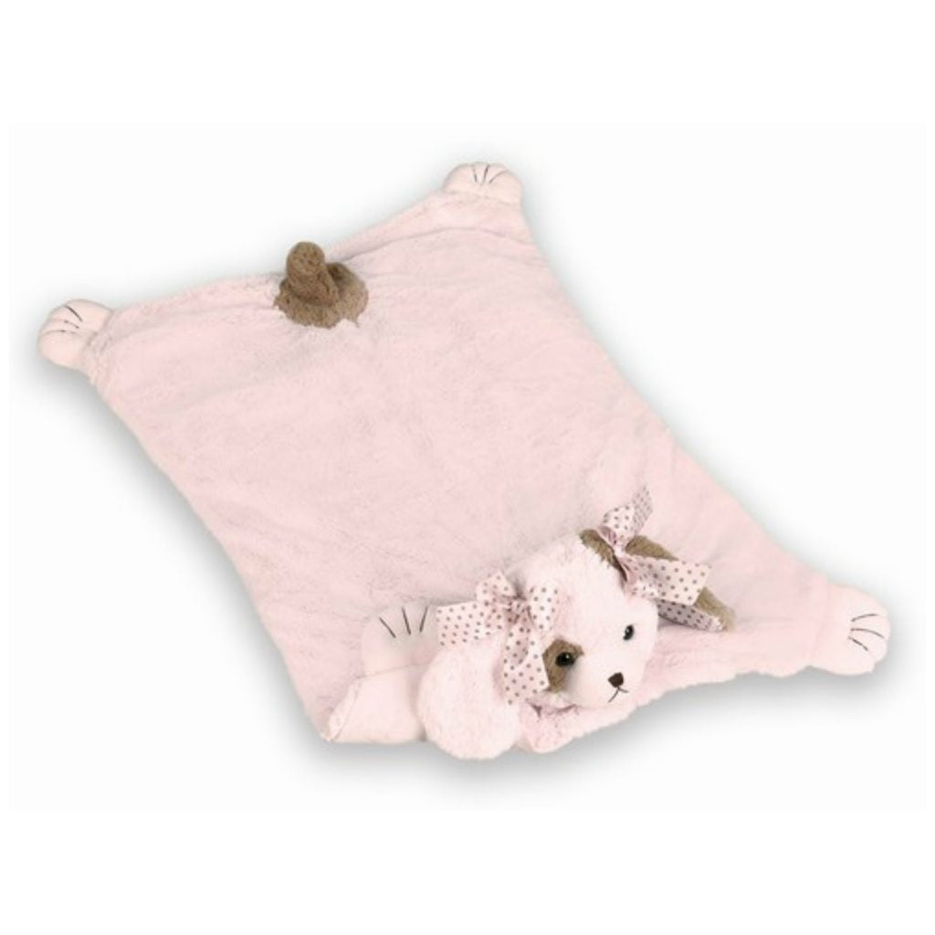 Bearington Baby Belly Blanket Wiggles Pink Puppy